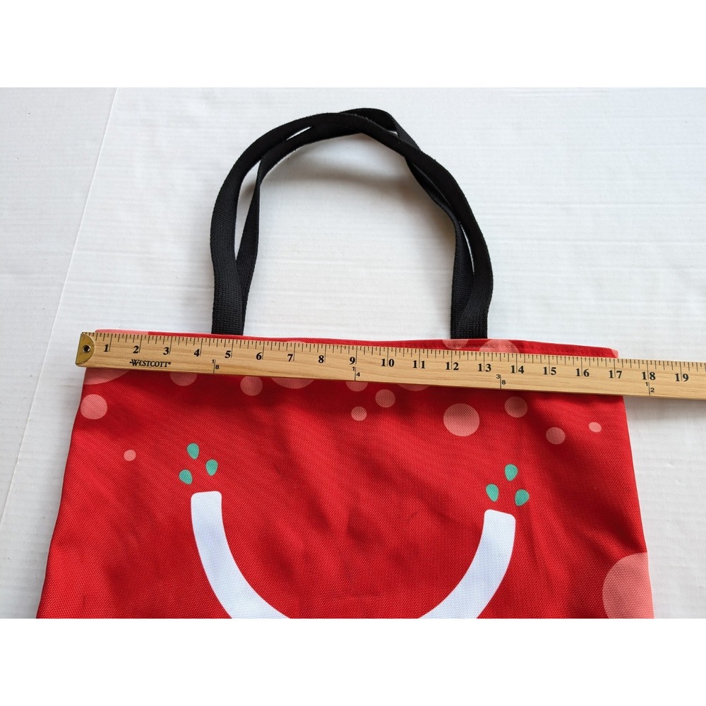 Bubly Sparking Water Tote Bag Limited Edition Red 19x17 Canvas Cherry Strawberry - Picture 4 of 6